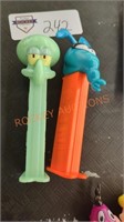Pez dispensers Squidward and unknown character