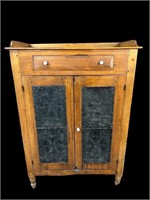 18TH CENT. PEGGED PUNCHTIN JELLY CUPBOARD