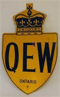 RARE 1950'S QEW ONTARIO REFLECTIVE ROAD SIGN