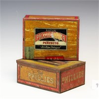 Two Antique BayuK Phillies Tin Cigar Tin Box 1929