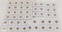 Lot of 45 Lincoln Wheat Cents in Sleeves