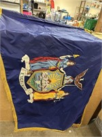 NEW YORK STATE FLAG W TWO POLES