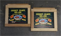 Pair of Peach Crate Signs