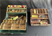 Pair of tackle boxes and contents