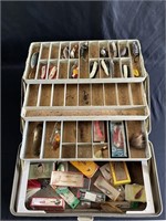 Vintage tackle box and contents