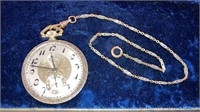 Elgin 17 jewel pocket watch w/chain