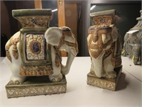 Pair of Ceramic Elephant Book Ends