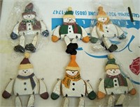 20 Wooden Snowmen w Movable Legs & Arms