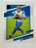 Jared Goff 2021 Clearly Donruss Acetate Card (Clea