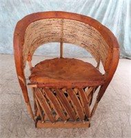 GORGEOUS EQUIPALE BARREL BACK WILLOW CHAIR