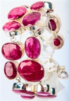 Jewelry Large Sterling Silver Ruby Bracelet