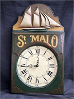 Vintage St. Malo wooden wall clock
