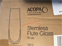 CASE - 10 OUNCE STEMLESS FLUTES - NEW