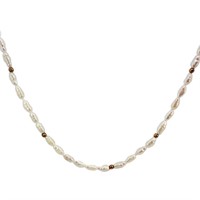 24" Baroque Pearl & 14k Bead Necklace