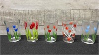 5 Kraft Swanky Swigs Tulip Glasses 3.25" High