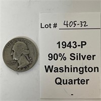 1943-P 90% Silver Quarter