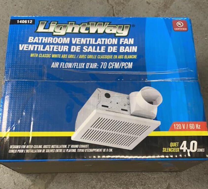 Lightway bathroom ventilation fan