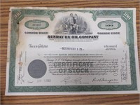 Sunray DX oil company stock certificate