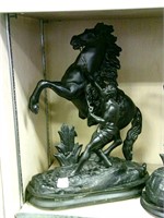 17" Black Metal Horse Statue