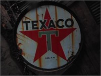 Texaco metal sign with ring - double sided