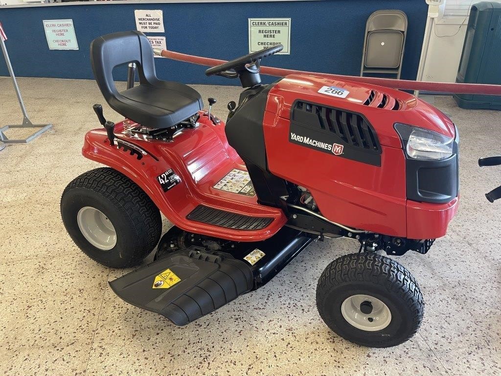 YARD MACHINES 42" 7-SPEED RIDING MOWER-MARCH 2024