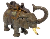 Cast iron elephant bank