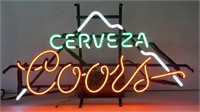 (Q) Coors Cerveza Neon Sign, 3 Tones, 26 3/8In W