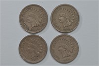 4 - CN Indian Head Cent 59, 60, 63 and 64