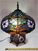 Tiffany Style Dragonfly Lighted Base Table Lamp