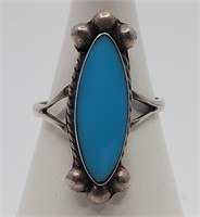 Vintage Native Sterling Silver Turquoise Ring
