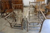 PAIR OF EARLY WOODEN BRANCH CHAIRS