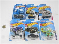 6 voitures die cast hot wheels