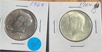 1964-P & 1964-D Kennedy Fifty Cent Pieces