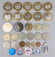 Lot of Assorted Casino Medals & Tokens.
