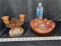 Vintage Candle Holder & Bowl