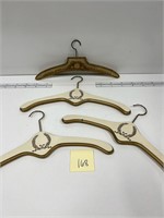 Vintage Ivory Gold Wooden Hangers