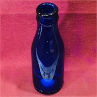 Cobalt Blue Glass Headache Medicine Bottle