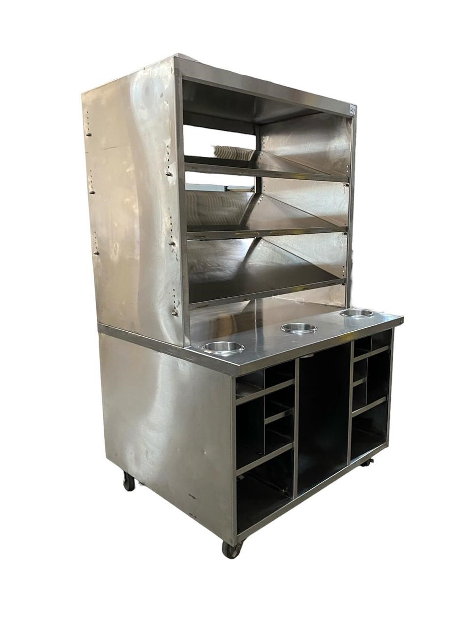 Multi compartment stainless steel display unit
