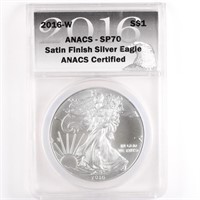 2016-W Burnished Silver Eagle ANACS SP70