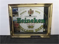 *Vintage Heineken Holland Beer Wall Mirror 16-3/4"