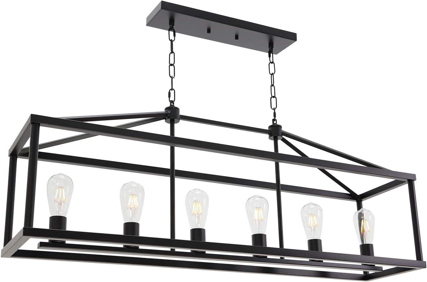 BONLICHT Modern Rectangle Chandelier  6 Light