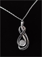 Zales Sterling & Diamond Infinity Knot Necklace