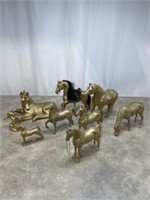 Assortment of gold painted horses
