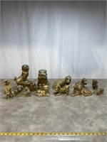 Assortment of gold painted dogs