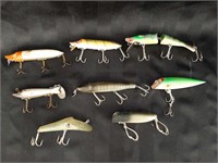 8 Vintage Plastic Fishing Lures - various Styles