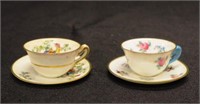 Two Crown Staffordshire miniature Cup/saucers