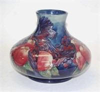 Large Moorcroft Pomegranate, birds, berries vase