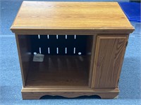 Needs TLC country oak tv stand