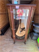 VINTAGE ROCKFORD CLAW FOOT CURVED GLASS DISPLAY