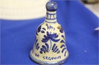 A Segovia Blue and White Antique Ceramic Bell